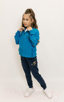 Спортивный костюм детский Isee DF55867 (р-р 30/122-128, бирюзовый/синий)