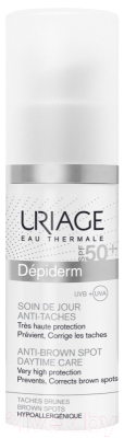 Крем для лица Uriage Depiderm SPF50+ Дневной уход против пигментных пятен (30мл)