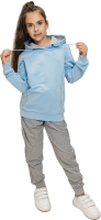 Спортивный костюм детский Isee DF55869 (р-р 32/128-134, голубой/серый) - 
