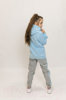 Спортивный костюм детский Isee DF55869 (р-р 32/128-134, голубой/серый)