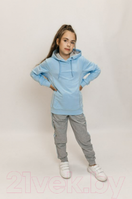 Спортивный костюм детский Isee DF55869 (р-р 34/134-140, голубой/серый)