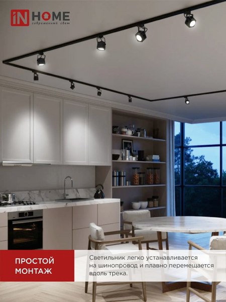 Трековый светильник INhome TR-GU10-TL 8SB / 4690612043074
