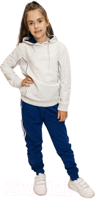 Спортивный костюм детский Isee DF55869 (р-р 34/134-140, серый/синий)