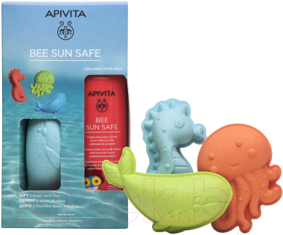 Спрей солнцезащитный Apivita Bee Sun Safe Для детей SPF50 + Формочки для песка (200мл )