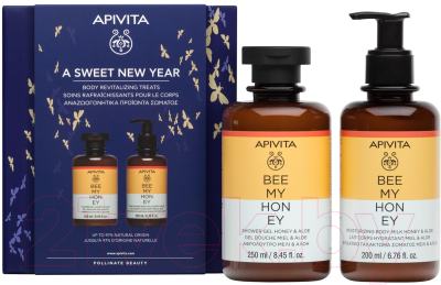 Набор косметики для тела Apivita Bee My Honey Гель для душа Honey & Aloe+Молочко для тела (250мл+200мл)
