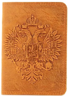 Обложка на паспорт Poshete Орел 681-OP1102007-BRW (Dark Camel) - 