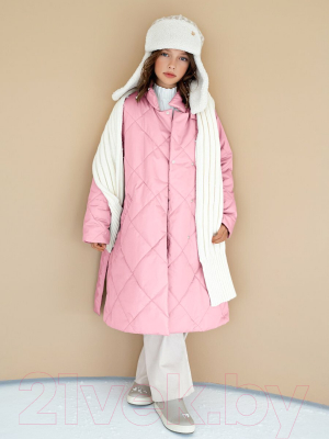 Пальто детское Amarobaby Pretty / AB-OD23-PRETTY29/06-122 (розовый, р.122-128)