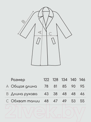 Пальто детское Amarobaby Pretty / AB-OD23-PRETTY29/20-140 (синий, р.140-146)