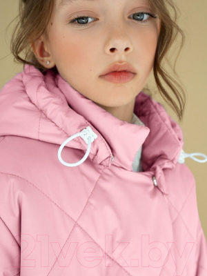 Пальто детское Amarobaby Pretty / AB-OD23-PRETTY29/06-128 (розовый, р.128-134)