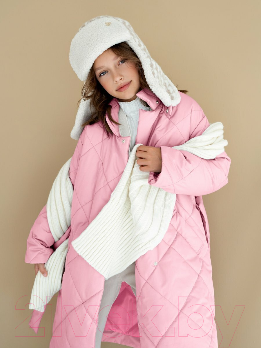 Пальто детское Amarobaby Pretty / AB-OD23-PRETTY29/06-140 (розовый, р.140-146) — фото 8