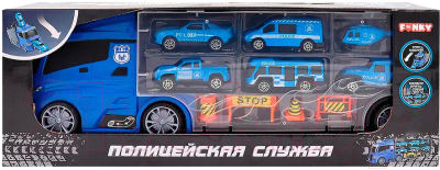 Набор игрушечной техники Funky Toys Полицейская машина-кейс / FT0314422