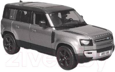 Масштабная модель автомобиля Bburago Land Rover Defender 2022 / 18-21101 (серебристый)