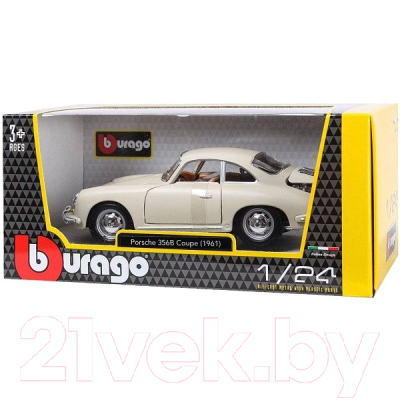 Масштабная модель автомобиля Bburago Porsche 356B Coupe / 18-22079 (кремовый)