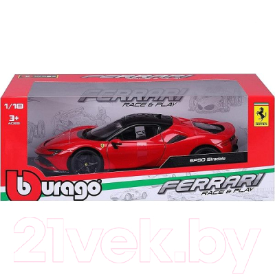 Масштабная модель автомобиля Bburago Ferrari SF90 Stradale / 18-16015 (красный)