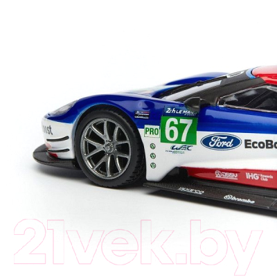 Масштабная модель автомобиля Bburago 2017 Ford GT №67 Le Mans / 18-41158 (синий)
