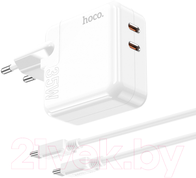 Зарядное устройство сетевое Hoco C110A + кабель Type-C to Type-C 