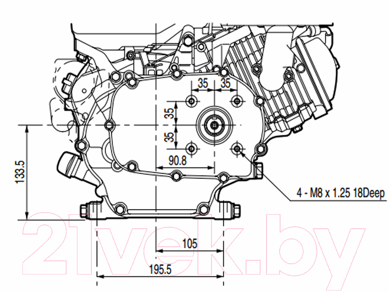 Двигатель бензиновый Lifan 188FD-R