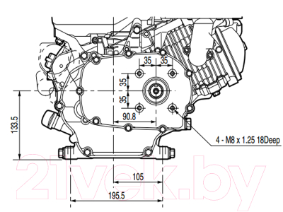 Двигатель бензиновый Lifan 188FD-R (13лс, сцепление и редуктор 2:1)