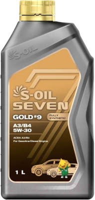 Моторное масло S-Oil Seven Gold №9 A3/B4 5W30 / E107776 (1л)