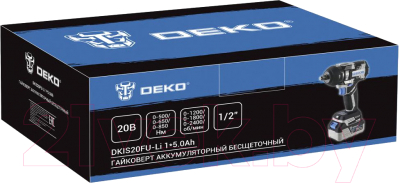Аккумуляторный гайковерт Deko DKIS20FU-Li / 063-4435 