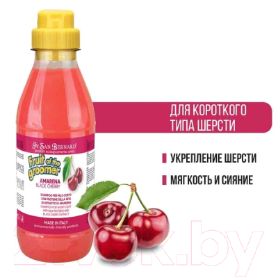 Шампунь для животных Iv San Bernard Fruit Of The Groomer Black Cherry для короткой шерсти (500мл)