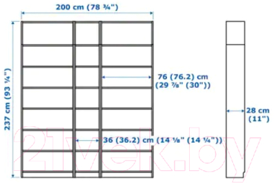 Стеллаж Ikea Билли 292.499.34