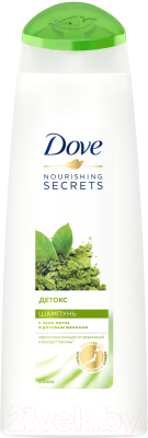 Шампунь для волос Dove Nourishing Secrets детокс с матча и рисовым молоком (250мл)