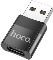 Адаптер Hoco UA17 USB Male-Type-C Female (черный) - 