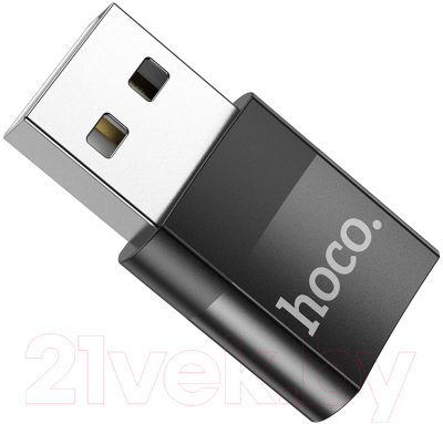 Адаптер Hoco UA17 USB Male-Type-C Female (черный)