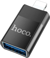 Адаптер Hoco UA17 iPh Male-USB Female (черный) - 