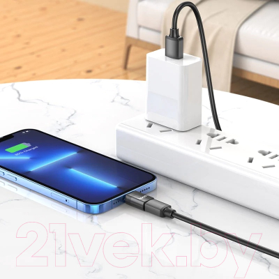 Изображение товара Адаптер Hoco UA17 iPh Male-USB Female (черный)