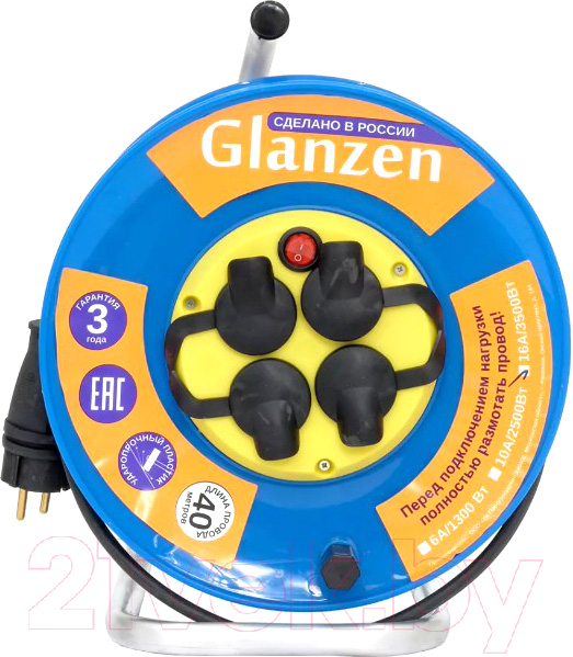 Удлинитель на катушке Glanzen EB-40-009