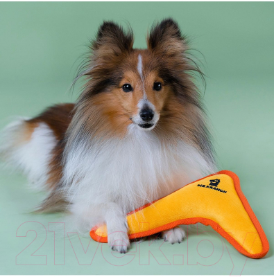 Игрушка для собак Mr. Kranch Бумеранг с пищалкой / MKR80244 (желтый)