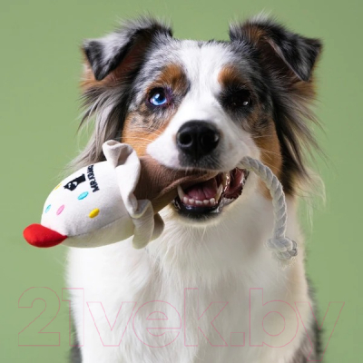 Игрушка для собак Mr. Kranch Мороженое с канатом / MKR80263 (бежевый)