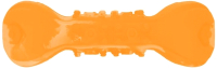Игрушка для собак Mr. Kranch Гантель с пищалкой / MKR001529 (с ароматом бекона, оранжевый) - 