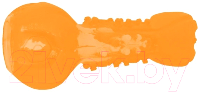 Игрушка для собак Mr. Kranch Гантель с пищалкой / MKR001529 (с ароматом бекона, оранжевый)