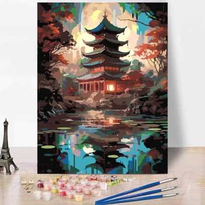 Картина по номерам Red Panda Китайский храм