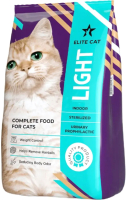 Сухой корм для кошек ELITE CAT Light для стерилизованных кошек профилактика МКБ (12кг) - 