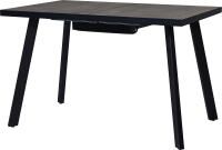 Обеденный стол Мир стульев Саен 17 120x80/40 (каспий срез камня/черный муар) - 