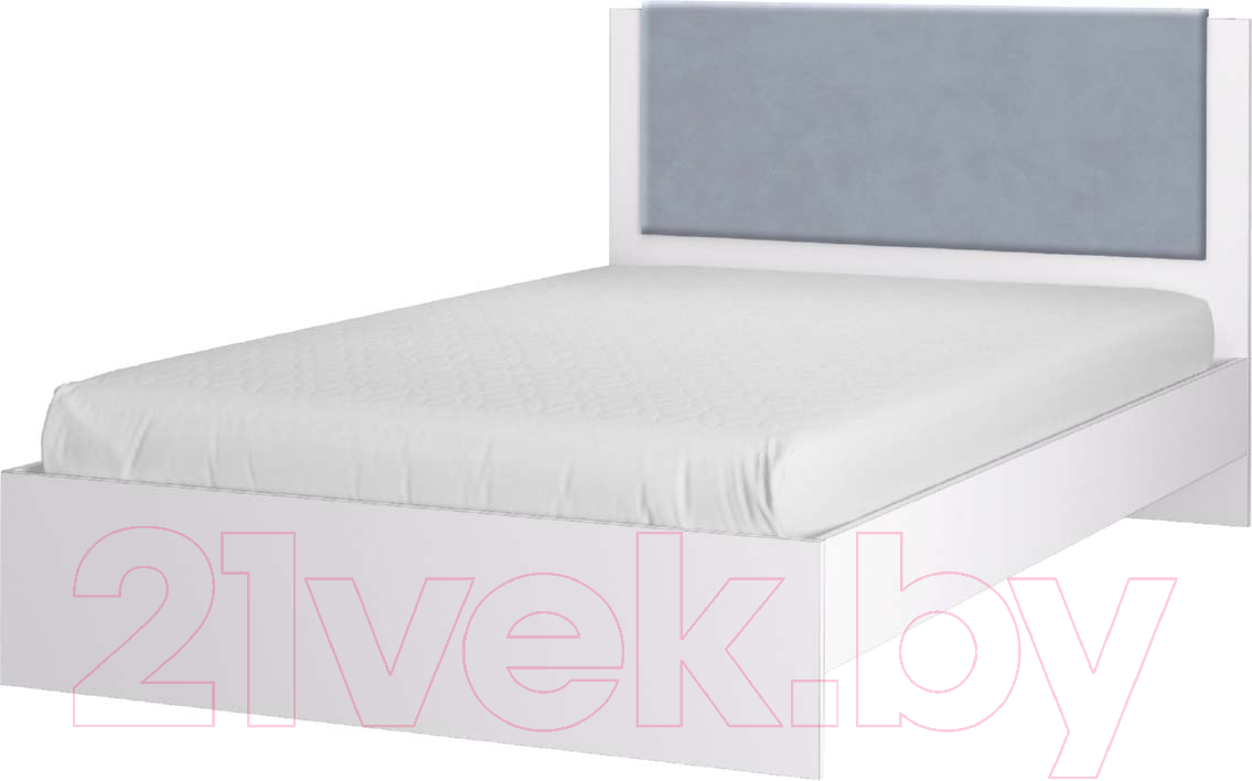 Полуторная кровать Аквилон Акцент №14М (белое сияние/веллюкс 49) — фото 2
