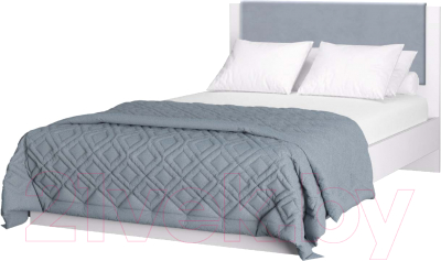 Полуторная кровать Аквилон Акцент №14М (белое сияние/веллюкс 49)