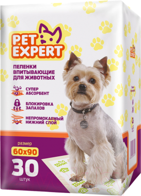 Одноразовая пеленка для животных Pet Expert Впитывающая 60x90 (30шт)