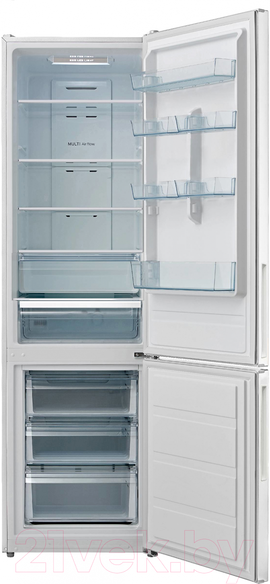 Холодильник с морозильником Korting KNFC 62017 B