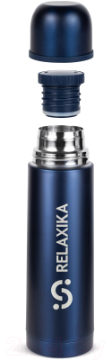 Термос для напитков Relaxika 101 (500мл, темно-синий)