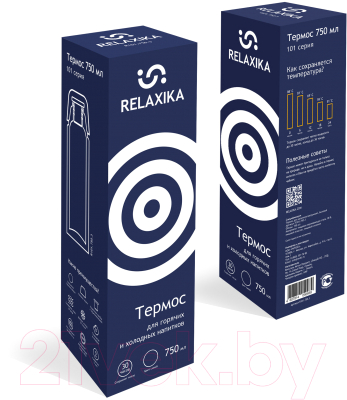 Термос для напитков Relaxika 101 (750мл, темно-синий)