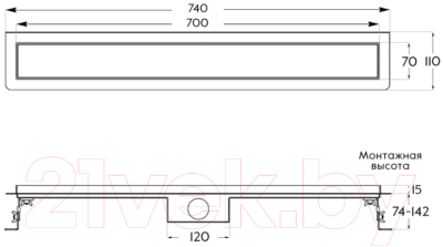 Трап для душа Axus Standart tds700