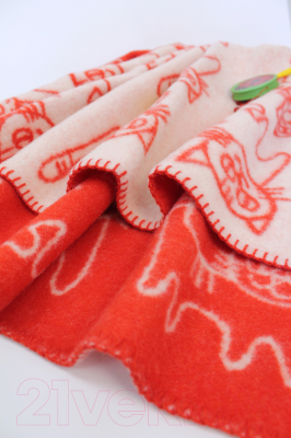 Одеяло для малышей Klippan Коты в красном (100x140, шерсть)