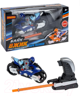 Мотоцикл игрушечный Bondibon Байк Вжик с запускным устройством / ВВ6275
