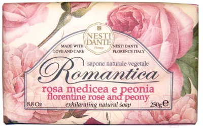 Мыло твердое Nesti Dante Romantica Флорентийская роза и пион (250г)