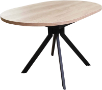 Обеденный стол Васанти Плюс Дорн-1 120-160x80 (дуб небраска натуральный/черный) - 